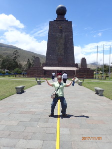 Janette @ Equatorial Monument north of Quito/Ecuador. 31st October 2017